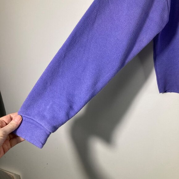 Womens Yale University Bulldogs Cropped Sweatshirt Purple XL Cotton Polyester So - Picture 4 of 10